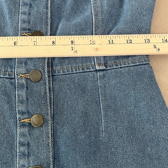 Urban Outfitters Denim Jumper Dress Womens Small Blue Button Front Mini Dress - Picture 7 of 8
